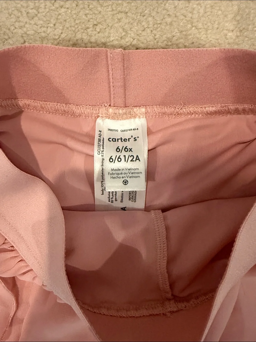 Carter's Light Pink Layered Girls Skort